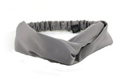 Grijze effen haarband / bandana met elastiek - haarband
