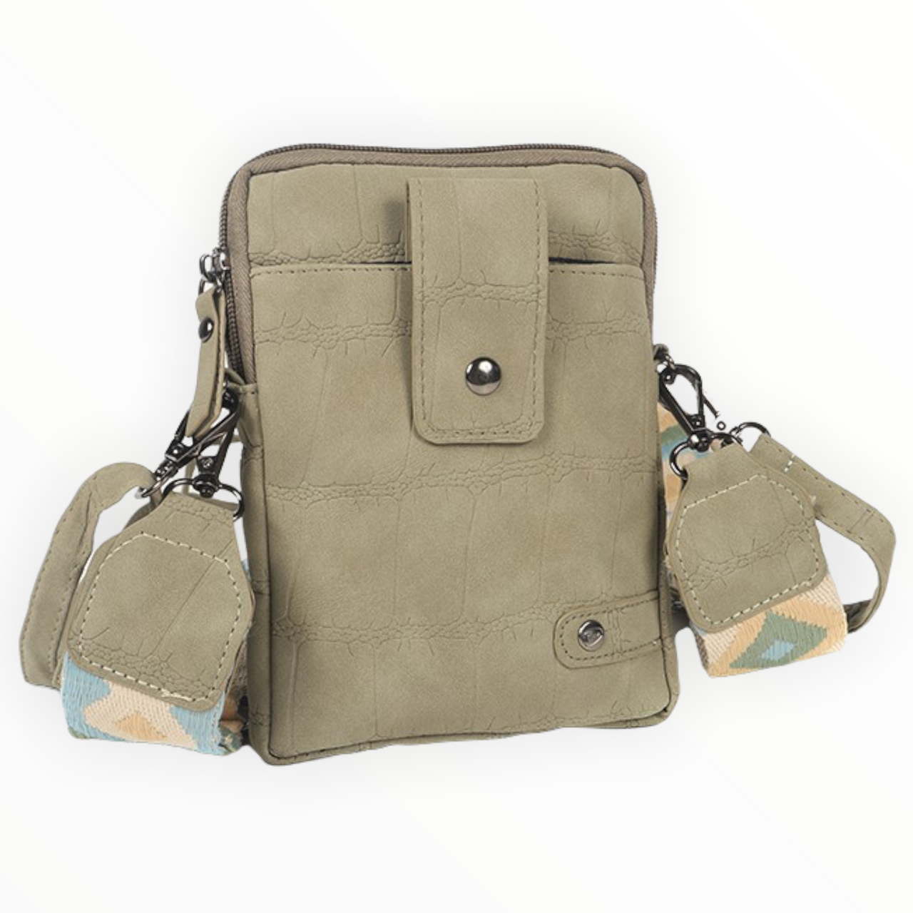 Groen telefoontasje / schoudertasje met extra verwisselbare band - heuptasjes