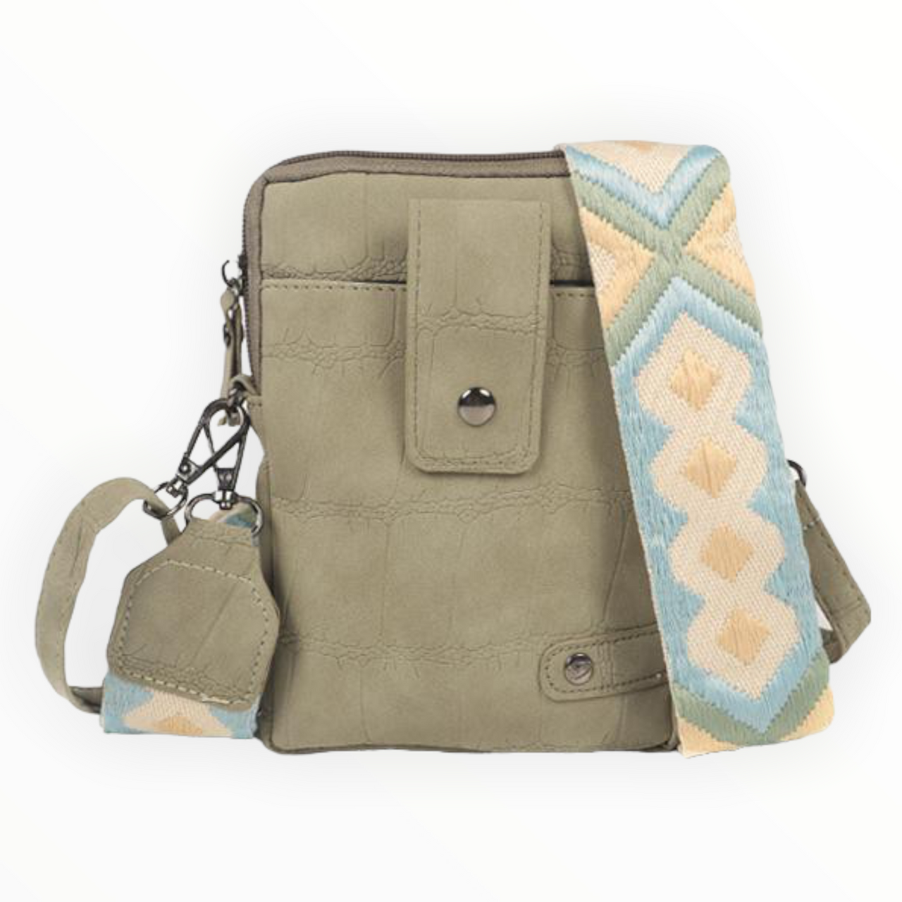 Groen telefoontasje / schoudertasje met extra verwisselbare band - heuptasjes