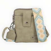 Groen telefoontasje / schoudertasje met extra verwisselbare band - heuptasjes