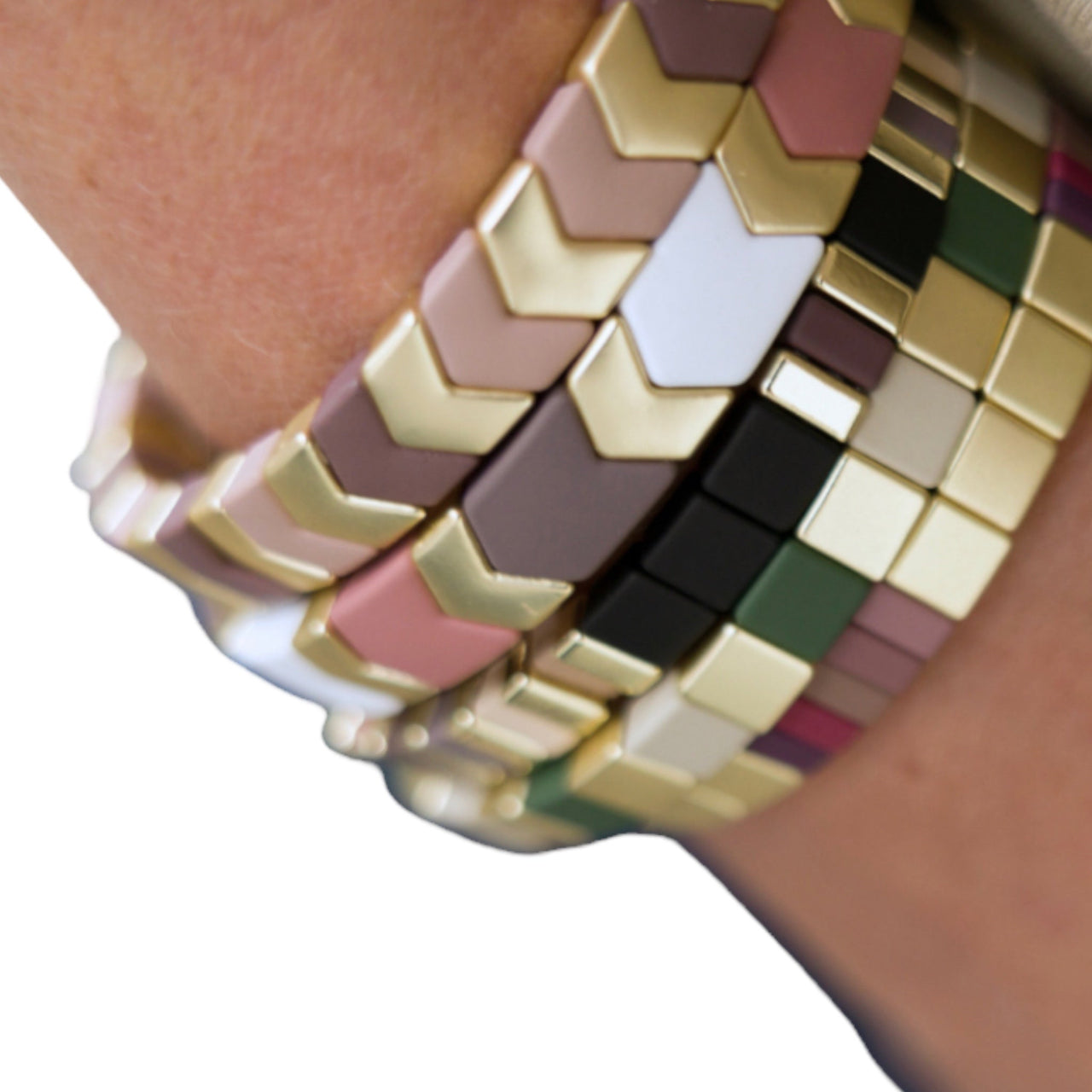 Groene enamel damesarmband - armband