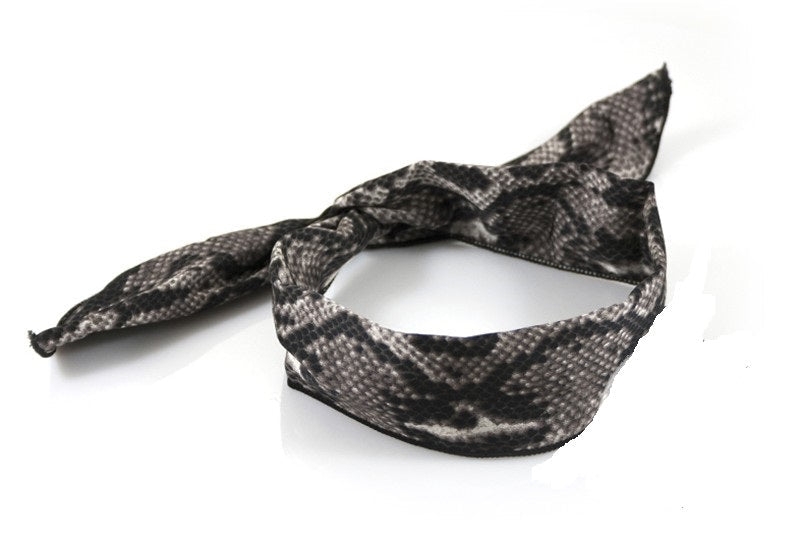 Groene print haarband / bandana met draad - haarband