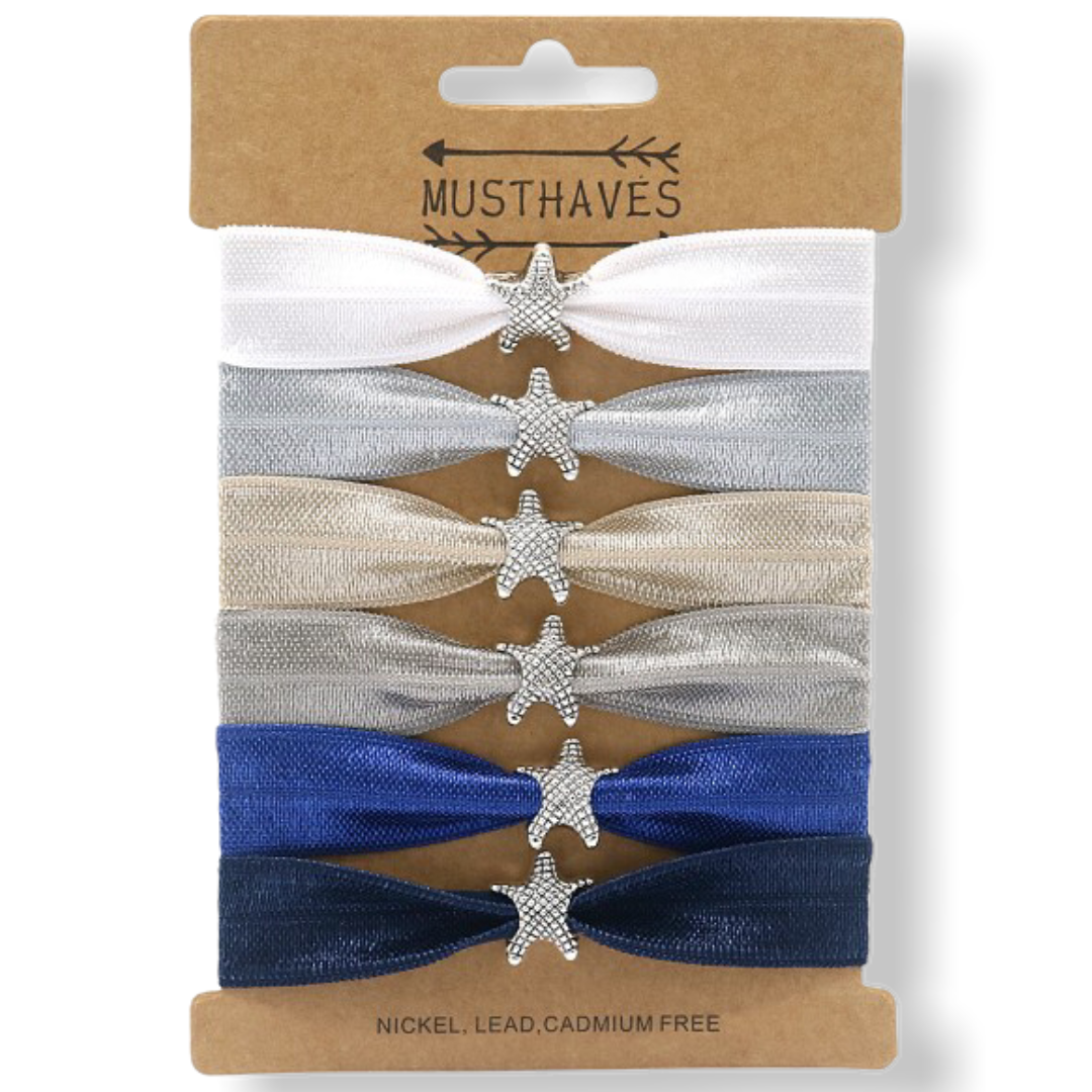 Haar elastiekjes star 6 stuks multi-pack hair-tie