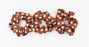 Haarband / bandana met elastiek bruin dots - haarband