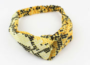 Haarband / bandana met elastiek geel print