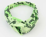 Haarband / bandana met elastiek groen print