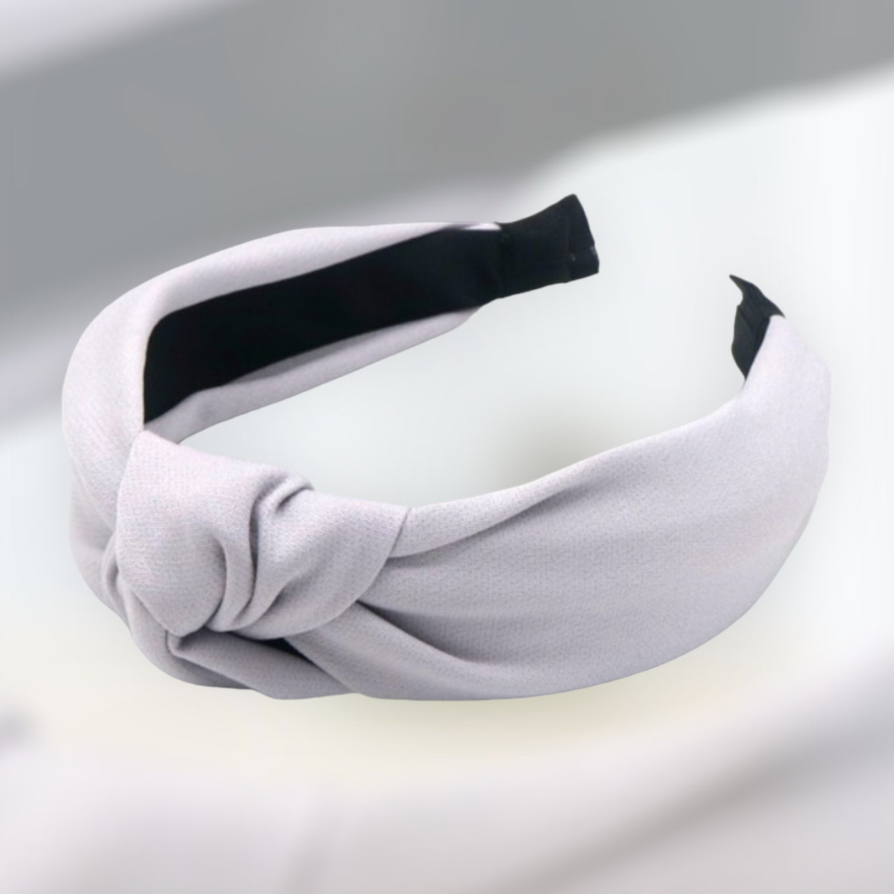 Diadeem knoop Silk Lichtgrijs