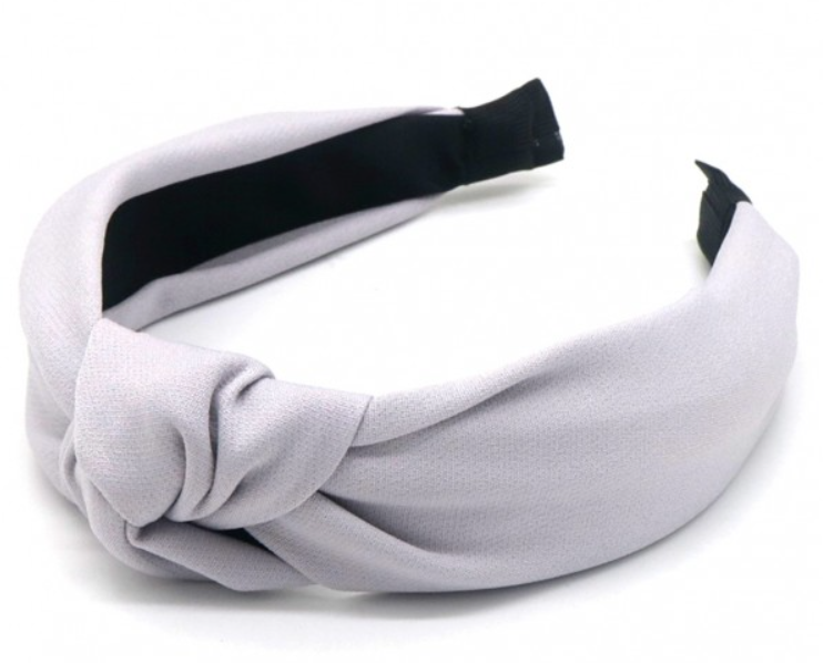 Diadeem knoop Silk Lichtgrijs
