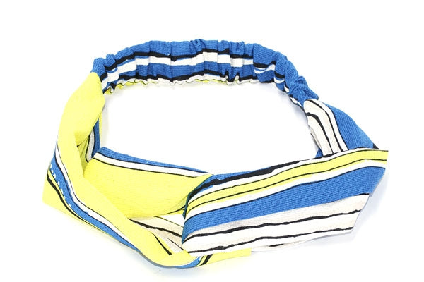 Haarband elastisch geel gestreept 001c