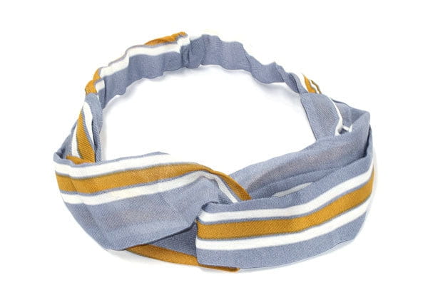 Haarband elastisch okergeel gestreept 004c