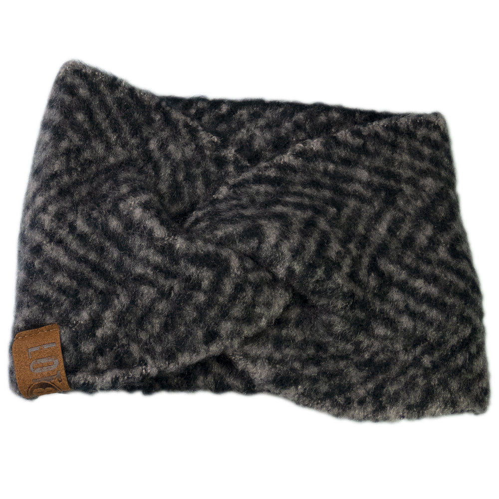 Haarband evi zwart/grijs visgraat lot83