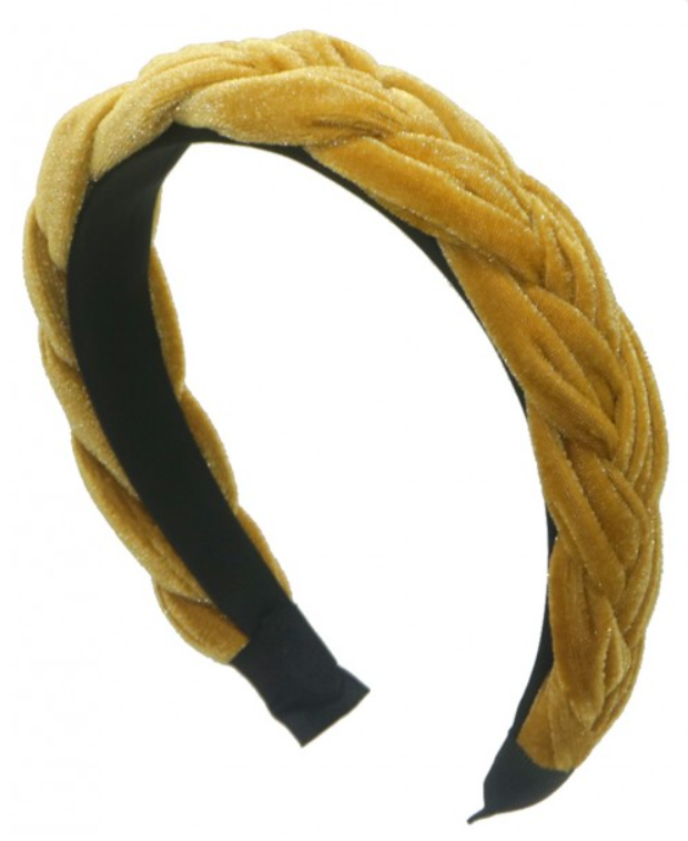 Diadeem fluweel gevlochten haarband goud