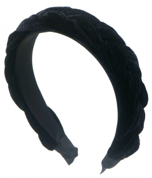 Diadeem fluweel gevlochten haarband zwart