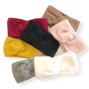 Haarband / oorwarmer fluffy soft touch bordeauxrood