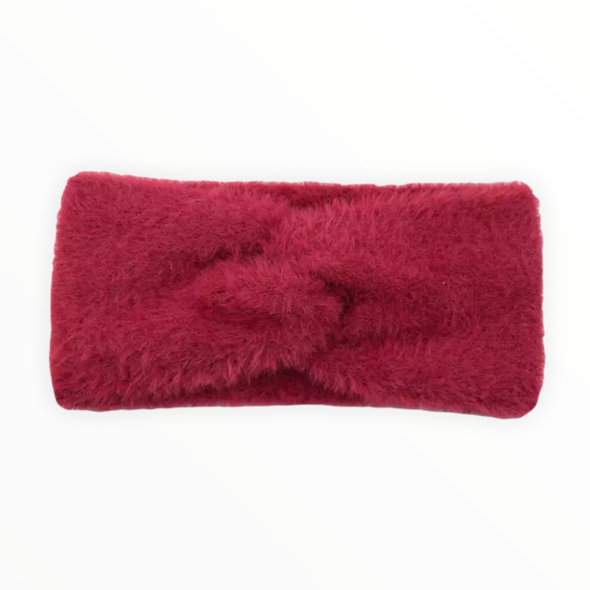 Haarband / oorwarmer fluffy soft touch bordeauxrood