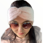 Haarband / oorwarmer fluffy soft touch roze