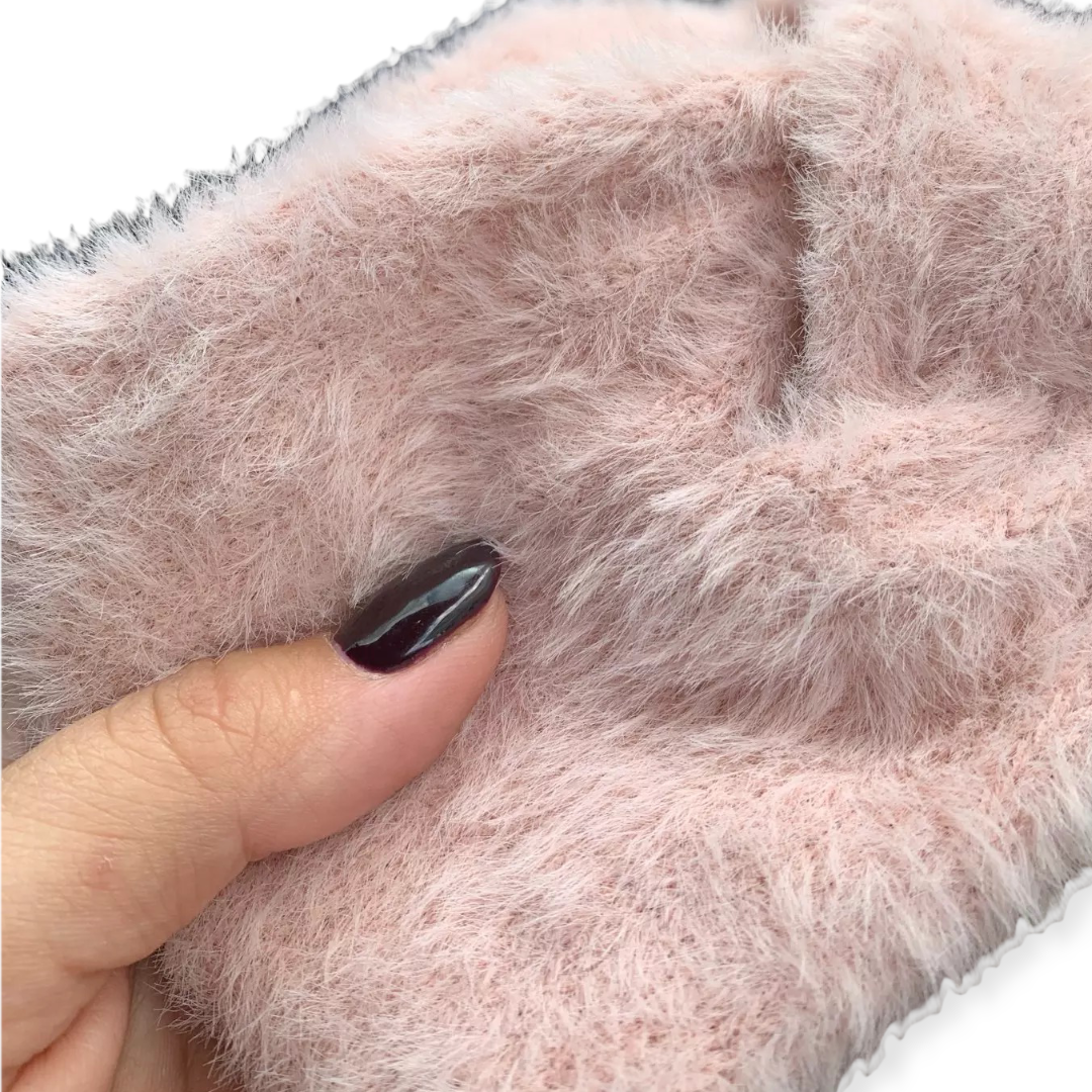 Haarband / oorwarmer fluffy soft touch roze