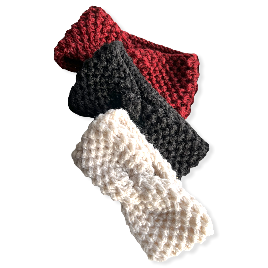 Haarband oorwarmer knots wolwit - haaraccessoire