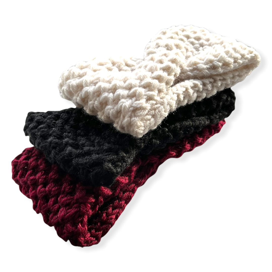 Haarband oorwarmer knots wolwit - haaraccessoire
