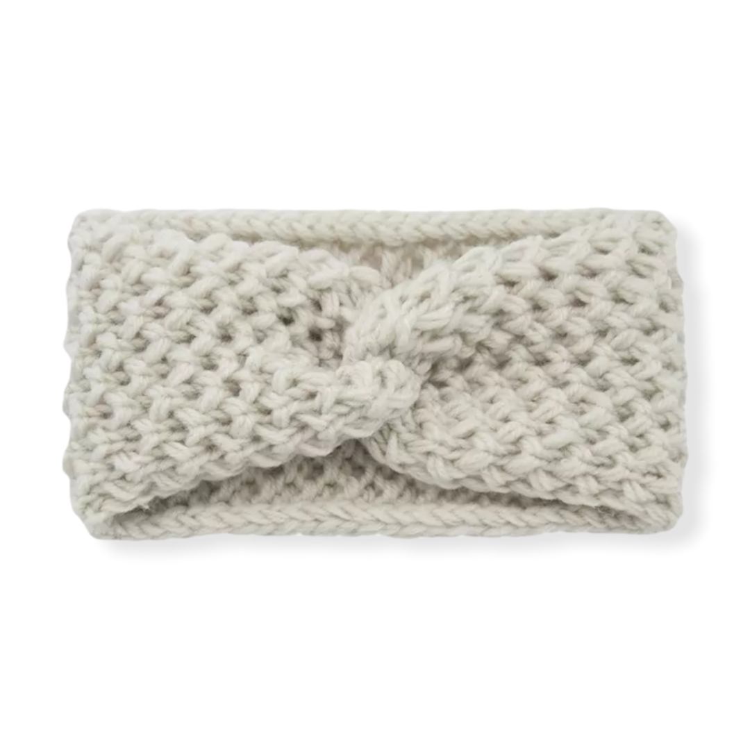 Haarband oorwarmer knots wolwit - haaraccessoire