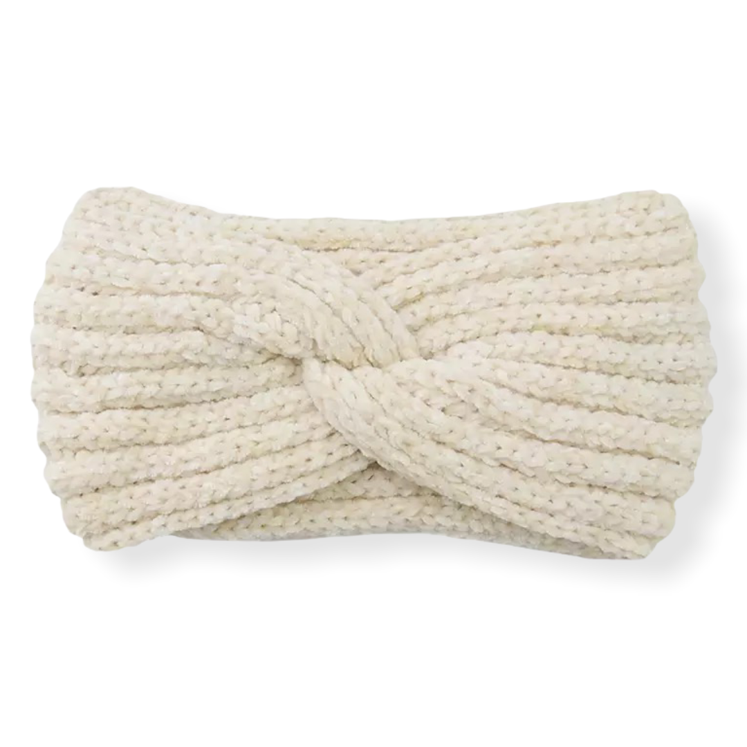 Haarband / oorwarmer soft touch melange wolwit