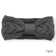 Haarband / oorwarmer winterwarm breisel met fleece voering - antraciet