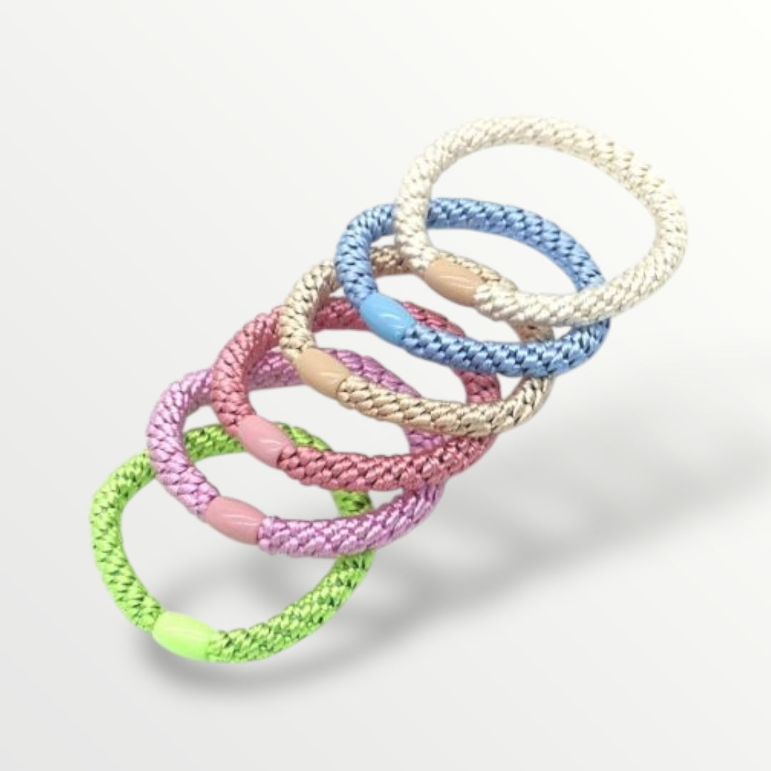 Haarelastiekjes - Armbandjes Knekkie 6 stuks pastel mix