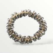 Haarelastiek met glaskraaltjes - grijs - haarelastieken