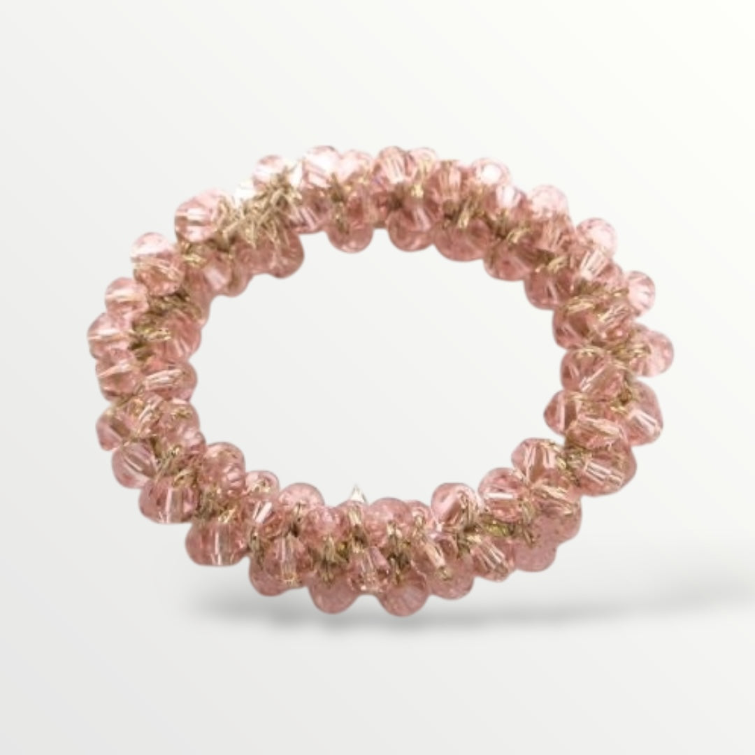 Haarelastiek met glaskraaltjes - haarelastieken