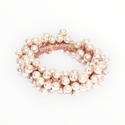 Haarelastiek met mooie kraaltjes - champagne-rosé - haarelastieken