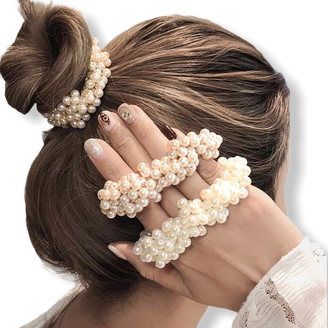 Haarelastiek met mooie kraaltjes - haarelastieken