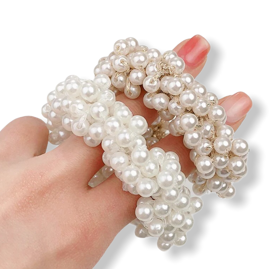 Haarelastiek met mooie kraaltjes - haarelastieken