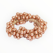 Haarelastiek met mooie kraaltjes - mokka - haarelastieken