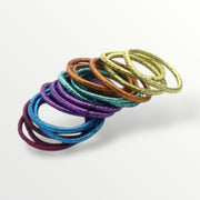 Haarelastiek set – 18 stuks glanzende blauw kleurenmix - haarelastieken