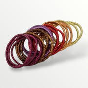 Haarelastiek set – 18 stuks glanzende bruin kleurenmix - haarelastieken