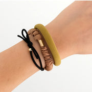 Haarelastiek set – mix van zwart & bruin | 4 stuks - haarelastieken