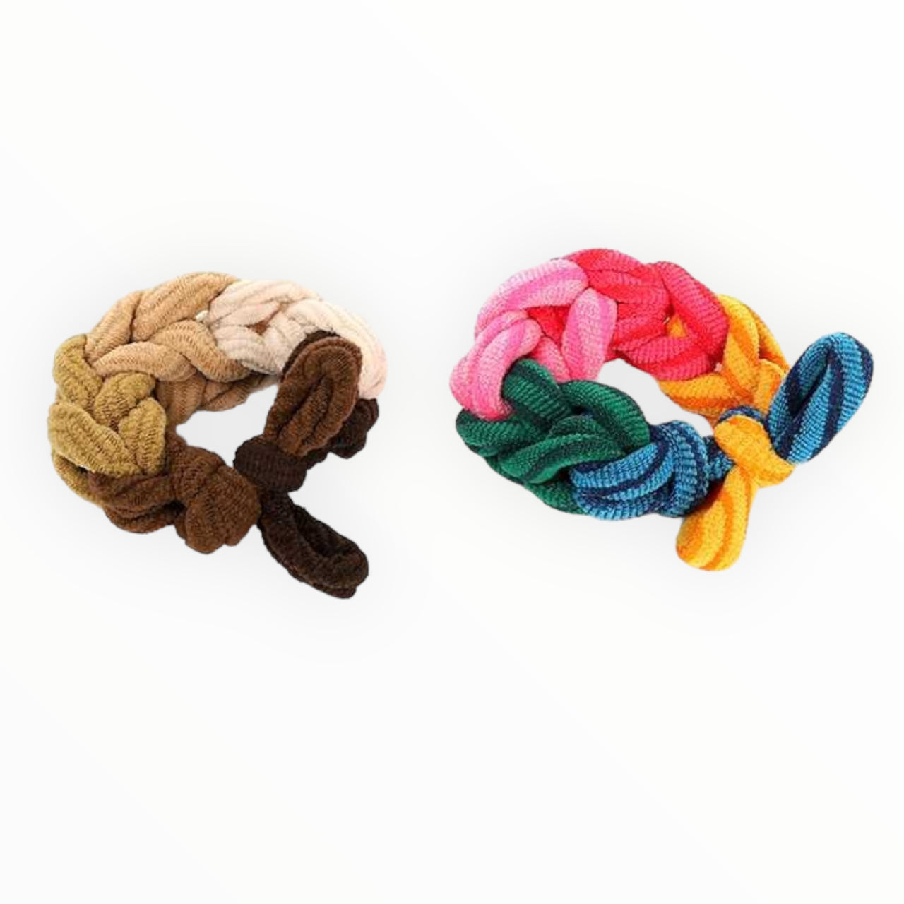 Colorful gevlochten haarelastiekjes 2 stuks
