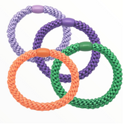 Haarelastiekjes - armbandjes knekkie 4 stuks groen-oranje-paars - haaraccessoire