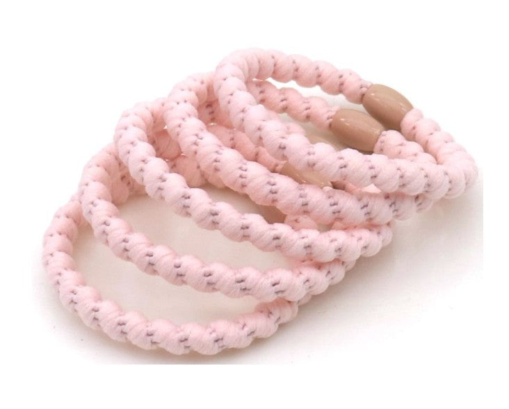 Haarelastiekjes - armbandjes soft summer knekkies 5 stuks pink - haarelastieken