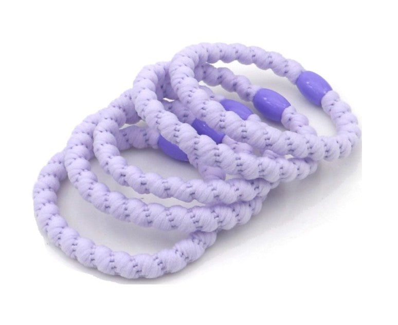 Haarelastiekjes - armbandjes soft summer knekkies 5 stuks purple - haarelastieken