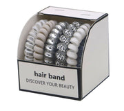 Haarelastiekjes - spiraal - 5 stuks grijs mix - haarelastieken