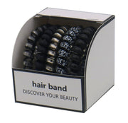 Haarelastiekjes - spiraal - 5 stuks zwart mix - haarelastieken