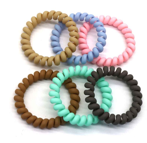 Haarelastiekjes - spiraal - 6 stuks basic mix