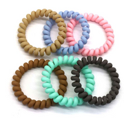 Haarelastiekjes - spiraal - 6 stuks basic mix