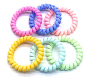 Haarelastiekjes - spiraal - 6 stuks color mix