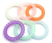 Haarelastiekjes - spiraal - 6 stuks pastel mix