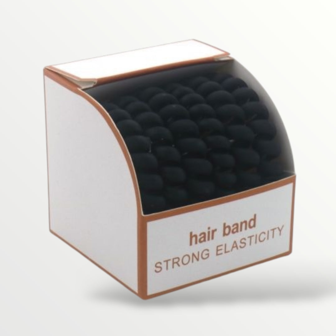 Haarelastiekjes - spiraal - 6 stuks zwart - haarelastieken