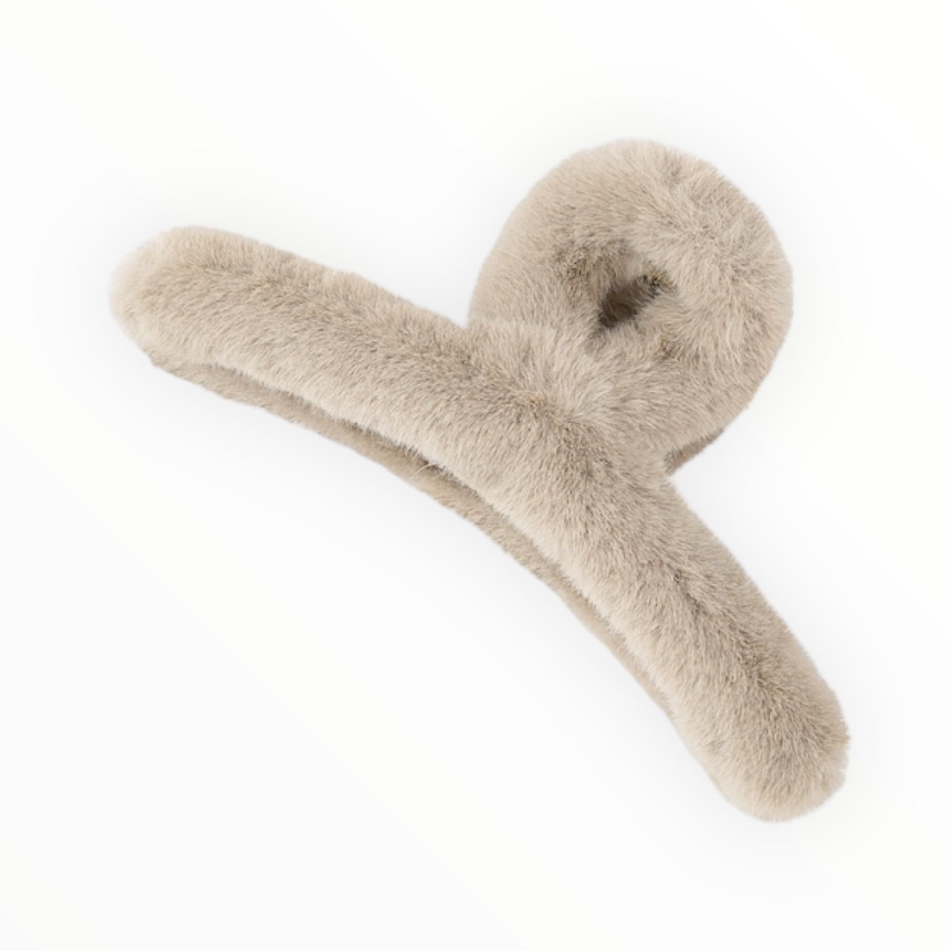 Haarklem haarclip fluffy - beige - haarklemmen en -clips