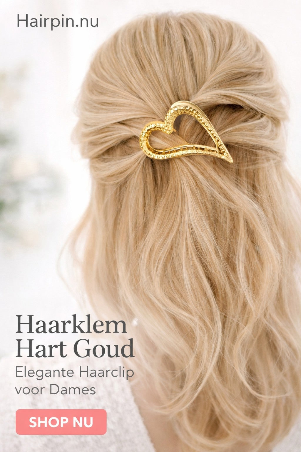 Haarklem hart goud – elegante metalen voor dames | sterke haarclip - haarklemmen en -clips
