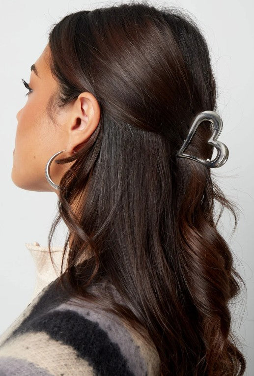 Haarklem hart zilver – elegante metalen voor dames | sterke haarclip - haarklemmen en -clips